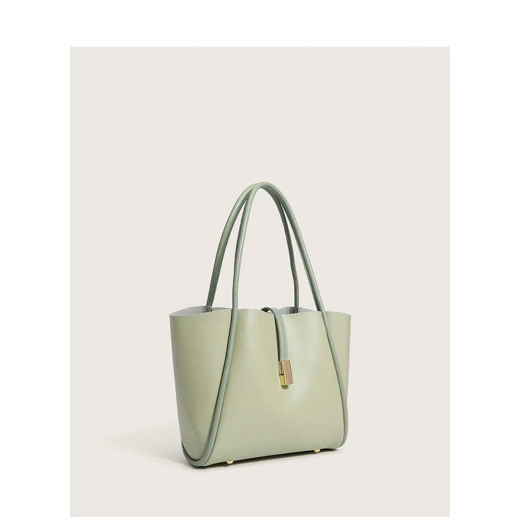 Women's PU Leather Shoulder Tote Bag Large Capacity Handbag