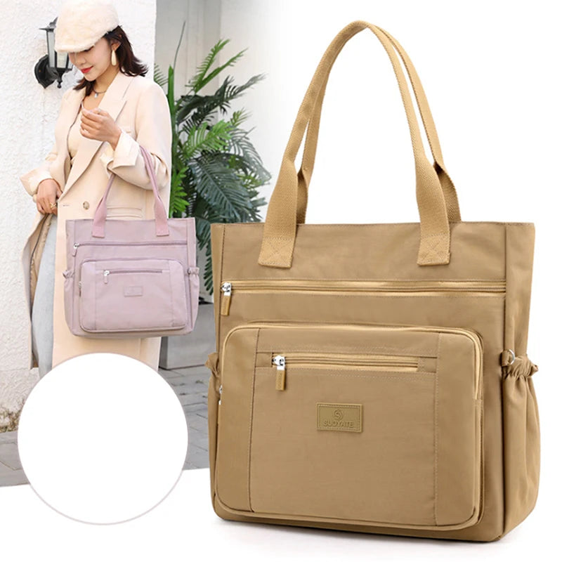Nylon Shoulder Bag Women's Tote Shopping Bag