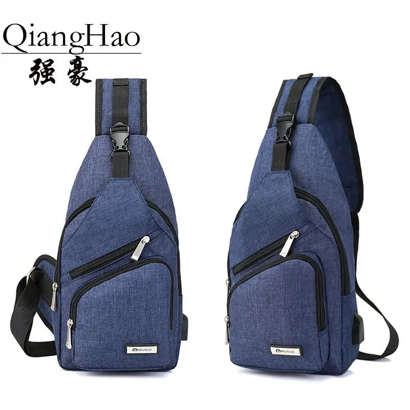 Casual Canvas Chest Bag Crossbody Shoulder Multifunction Small Travel Bag