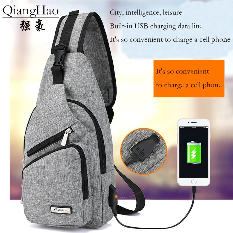 Casual Canvas Chest Bag Crossbody Shoulder Multifunction Small Travel Bag