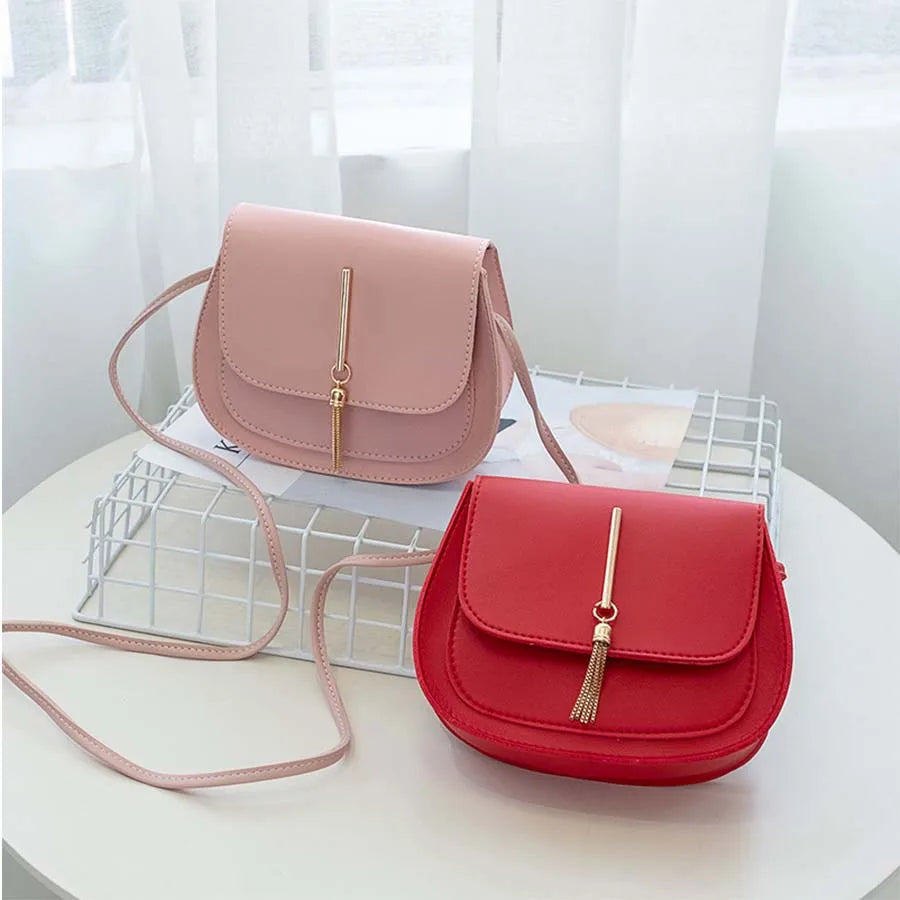 Mini Fringed Square PU Leather Shoulder Bag