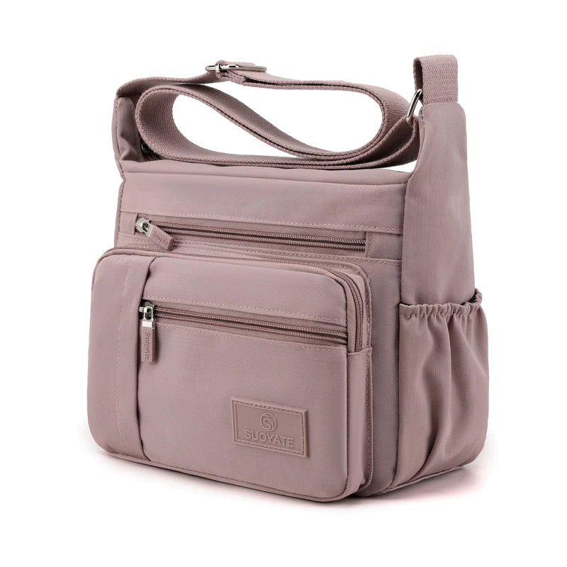Waterproof Nylon Crossbody Bag with Pockets