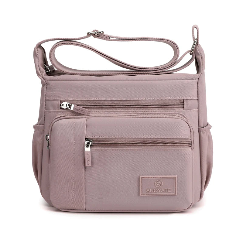 Waterproof Nylon Crossbody Bag with Pockets