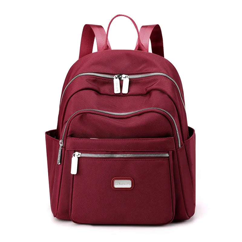Multi-layer Women Backpacks Lightweight Student Book Bag Waterproof Nylon Travel