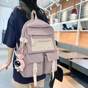 Waterproof Nylon Women Backpack Big School Bag