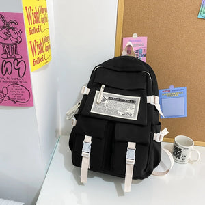 Waterproof Nylon Women Backpack Big School Bag