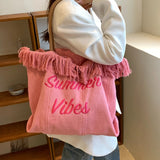 Fringe Canvas Handbags Shopping Bags Crossbody Ladies Shoulder Bags