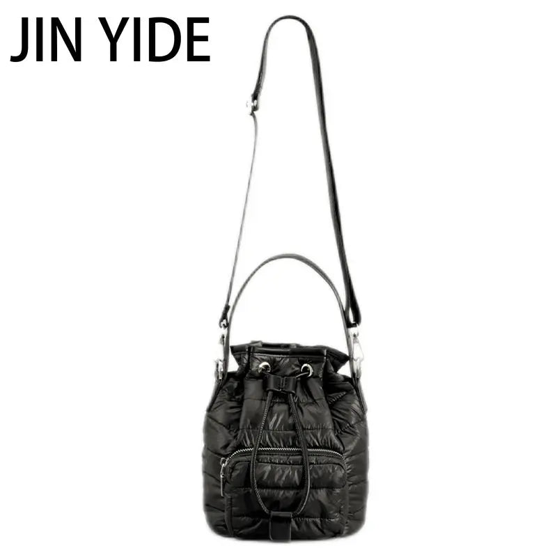 Nylon Padded Bucket Bag Quilted Shoulder Bags Lady Handbags Winter Tote Bag