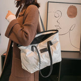 Nylon Padded Handbags Female Large Capacity Top-Handle Bags Solid Crossbody Bags