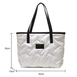 Nylon Padded Handbags Female Large Capacity Top-Handle Bags Solid Crossbody Bags