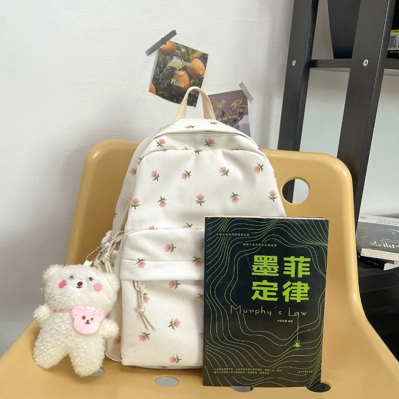 Nylon Women's Anti-Theft Backpack School Bag Teen Girl Shoulder Bag