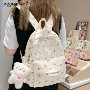 Nylon Women's Anti-Theft Backpack School Bag Teen Girl Shoulder Bag