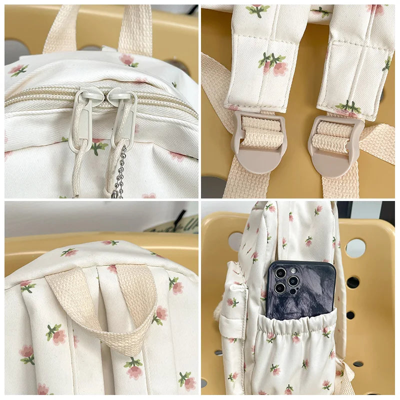 Nylon Women's Anti-Theft Backpack School Bag Teen Girl Shoulder Bag