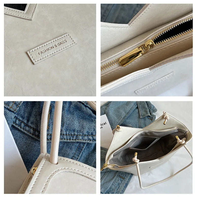 Women's PU Leather Handbag Tote Shoulder Bag Large Capacity