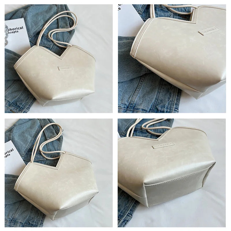 Women's PU Leather Handbag Tote Shoulder Bag Large Capacity