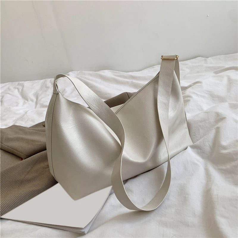 Casual Solid Large Capacity Shoulder Bag for Ladies