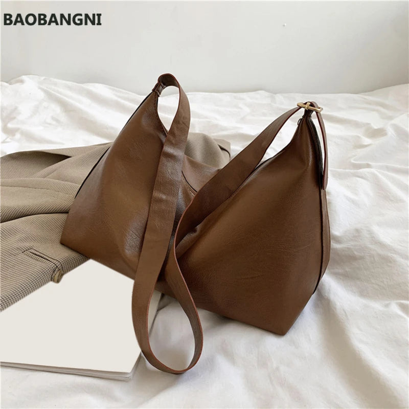 Casual Solid Large Capacity Shoulder Bag for Ladies