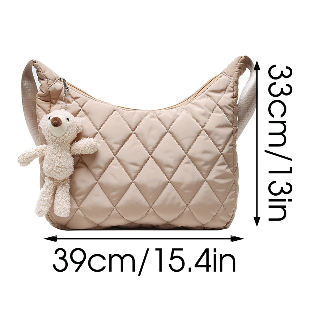 Quilted Nylon Woman Shoulder Bag Crossbody Winter Hobo