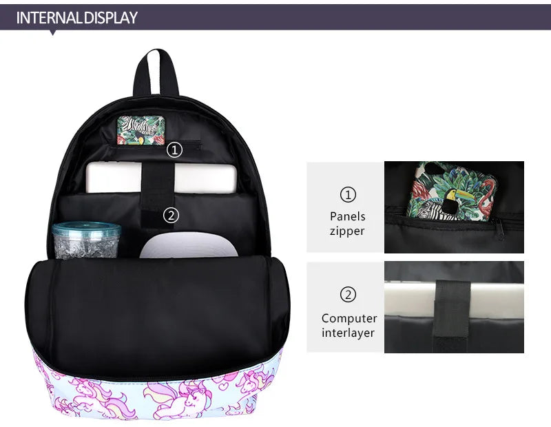 Panda Rabbit Unicorn Backpack for Teens Daily School Bags