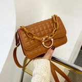 Pearls Hasp Shoulder Bag for Women PU Leather Handbags