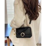 Pearls Hasp Shoulder Bag for Women PU Leather Handbags