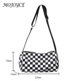 Plaid Messenger Handbag Unisex Retro Sling Bag Zipper Travel Sports