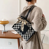 Plaid Print Women Handbag Underarm Shoulder Bags Daily Totes Purse Pouch