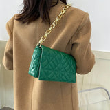 Plaid Shoulder Bag with Thick Chain - Women Handbags Crossbody