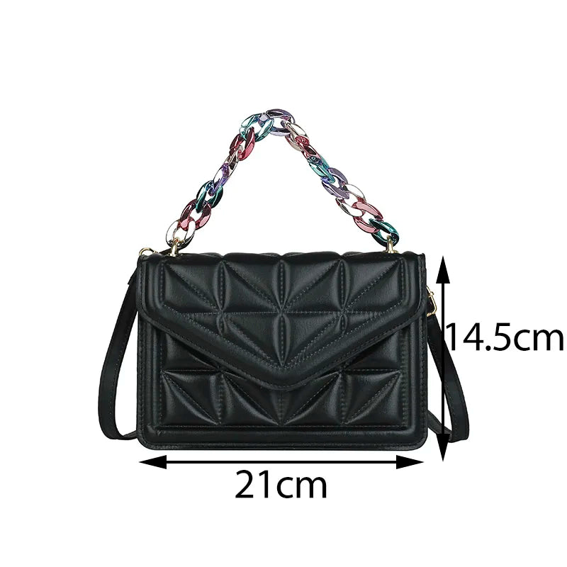Plaid Side Crossbody Bag Women Summer Flap Shoulder Handbag