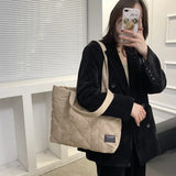 Plaid Women Oxford Shoulder Bags Soft Casual Solid Female Handbag