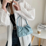 Pleated Women Shoulder Bag Chain Strap Crossbody Bags