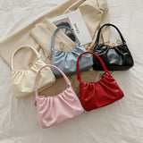 Pleated Women Shoulder Bag Chain Strap Crossbody Bags