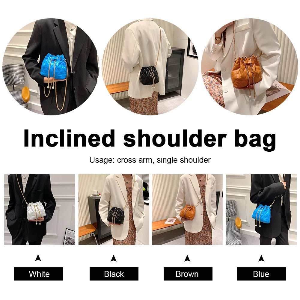Plush Crossbody Bags Drawstring Handbag Small Purse Top-Handle Bag