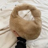 Plush Ladies Handbags Autumn Winter Shopping Shoulder Bags for Women