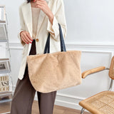 Plush Handbag Casual Lady Shoulder Bag Large Capacity Shopping Bag