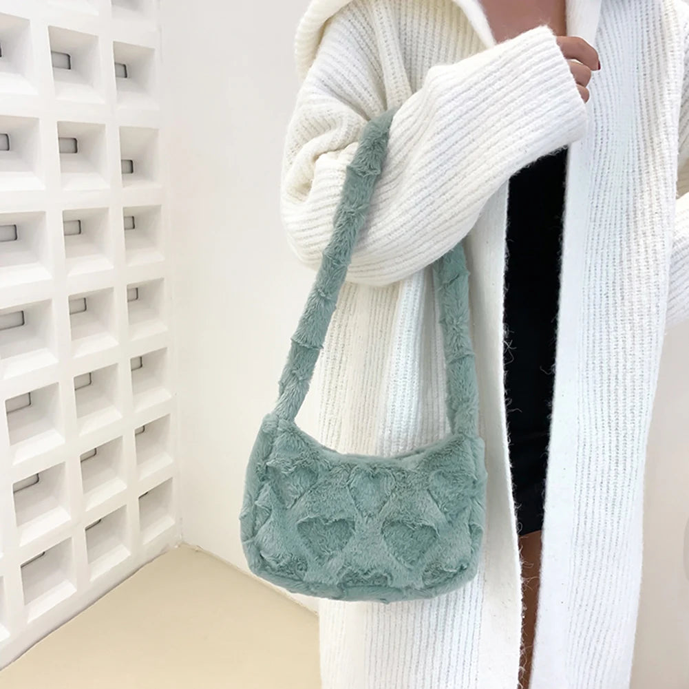Solid Women Top-handle Underarm Bags Casual Zipper Shoulder Handbags
