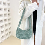 Solid Women Top-handle Underarm Bags Casual Zipper Shoulder Handbags
