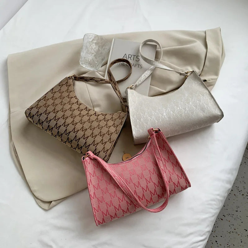 Women's PU Leather Handbag Armpit Tote Shopping Purse