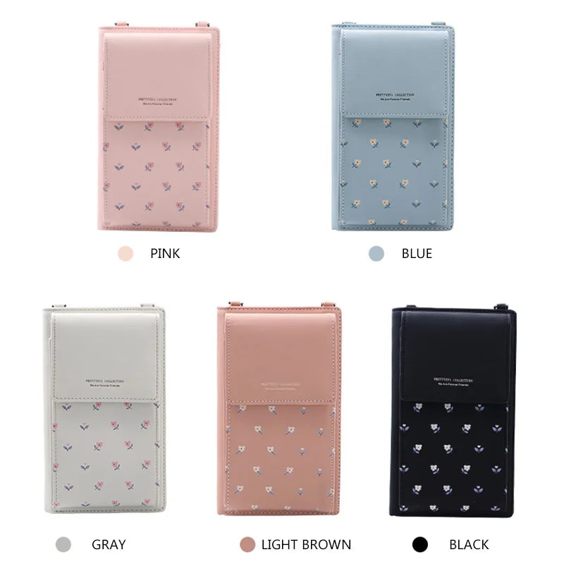 Flower Women Wallet Phone Wallet Mini Shoulder Bags Young Girl Purse