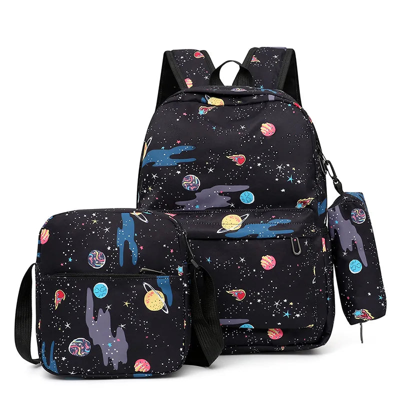 School Bags College Backpacks 3PCS/SET Kids Backpack Girls Book bag Mochila