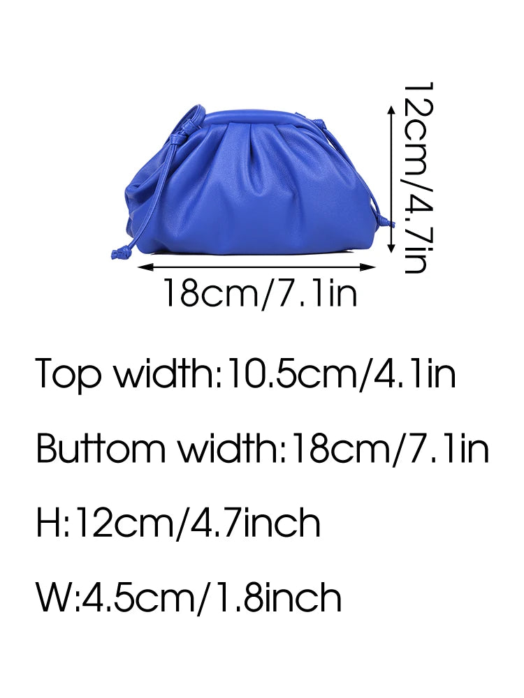 Cloud Shoulder Bag Crossbody Clutch Pleated Dumpling Handbag
