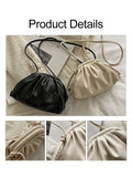 Cloud Shoulder Bag Crossbody Clutch Pleated Dumpling Handbag