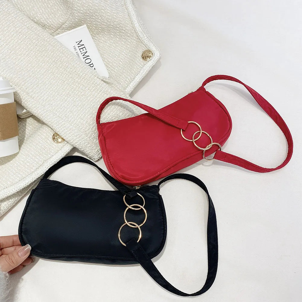 Trending Nylon Square Shoulder Bag with Zipper