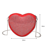 Rhinestone Shoulder Bag PU Chain Small Phone Purse Handbags
