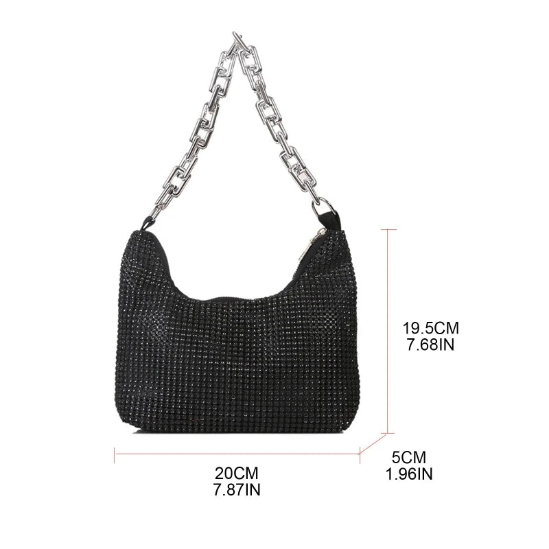 Rhinestones Evening Clutch Bag Diamonds Underarm Bag Office Lady