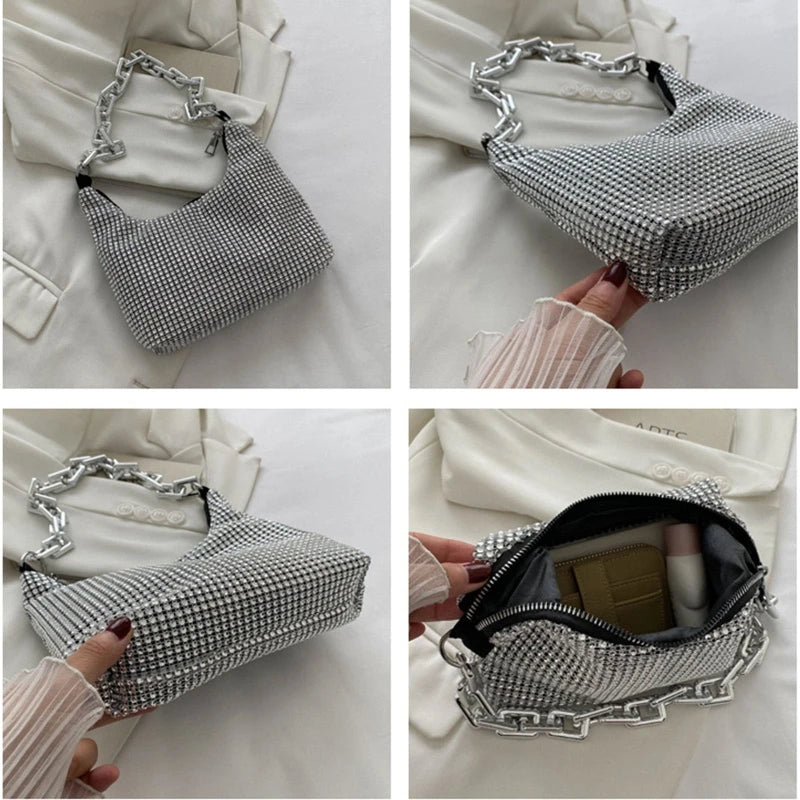 Rhinestones Evening Clutch Bag Diamonds Underarm Bag Office Lady