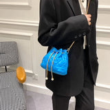 Rhombic Crossbody Bucket Bag Chain Shoulder Handbags