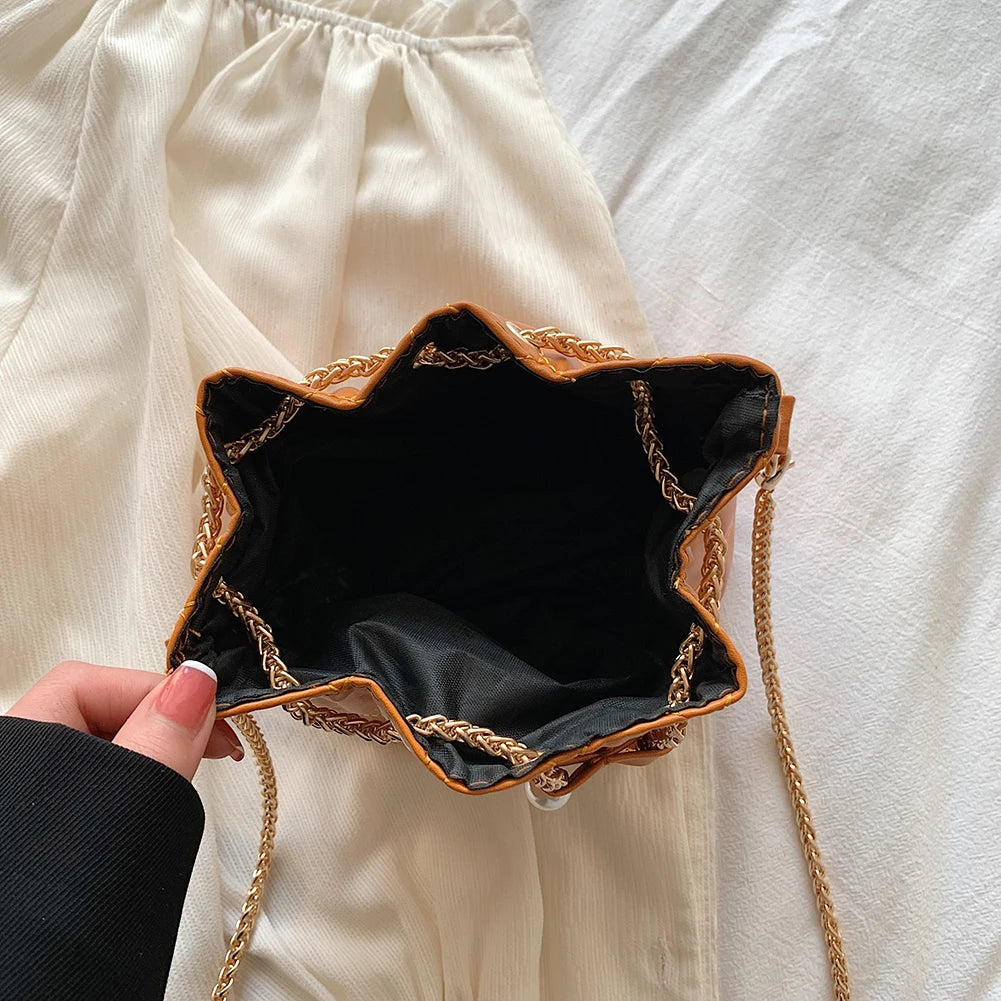 Rhombic Crossbody Bucket Bag Chain Shoulder Handbags