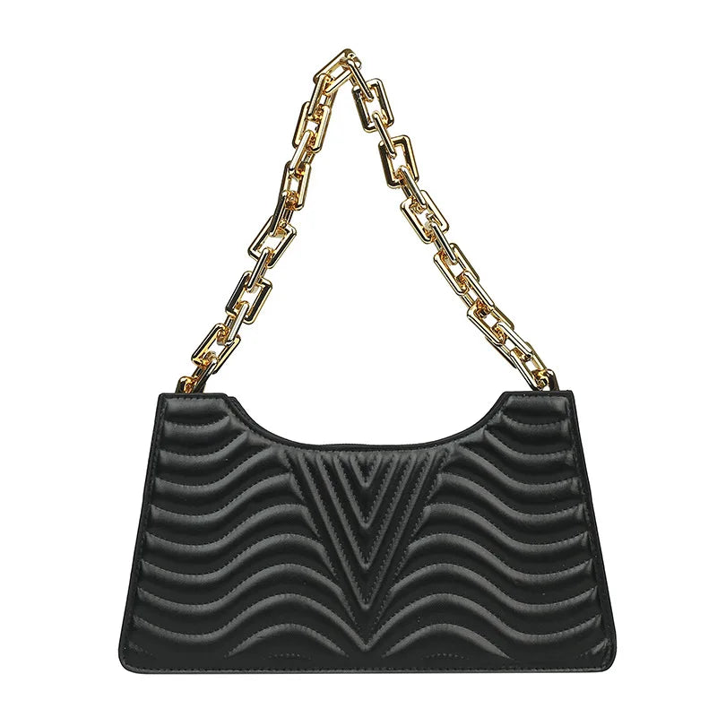 Rhombus Women's Leather Shoulder Bag Zipper Handbag
