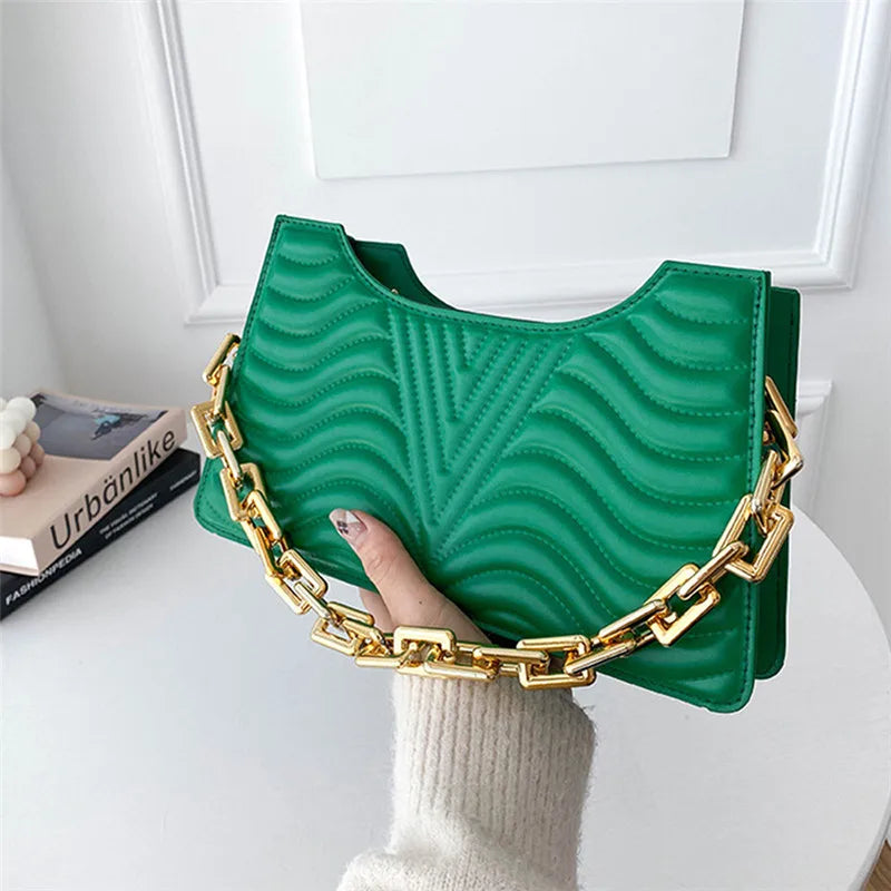 Rhombus Women's Leather Shoulder Bag Solid Handbag